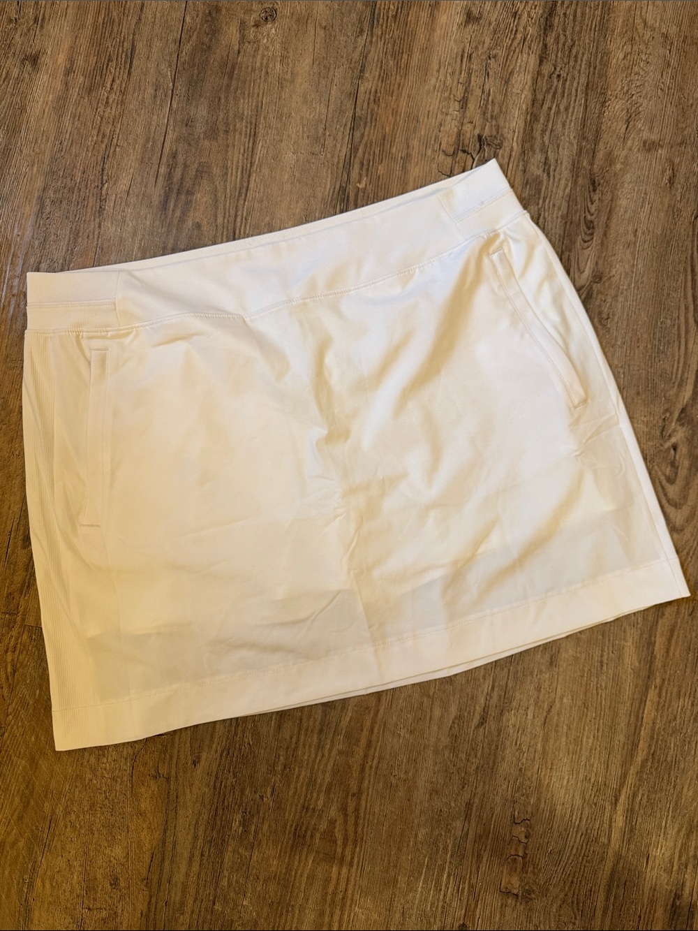 White Performance Skort with Built-In Shorts